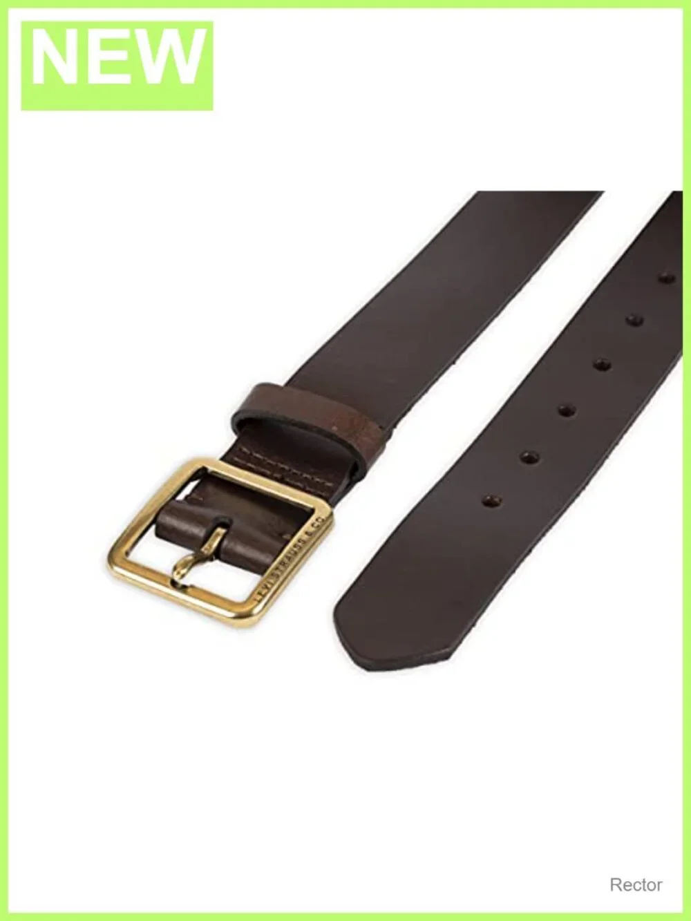 Genuine Leather Casual Belt with Square Buckle for Jeans and Dresses